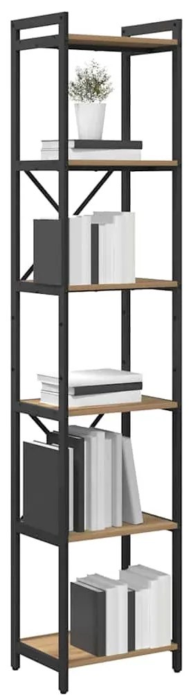 vidaXL Βιβλιοθήκη artisan δρυς 40 x 30 x 188 εκ Επεξεργασμένο ξύλο