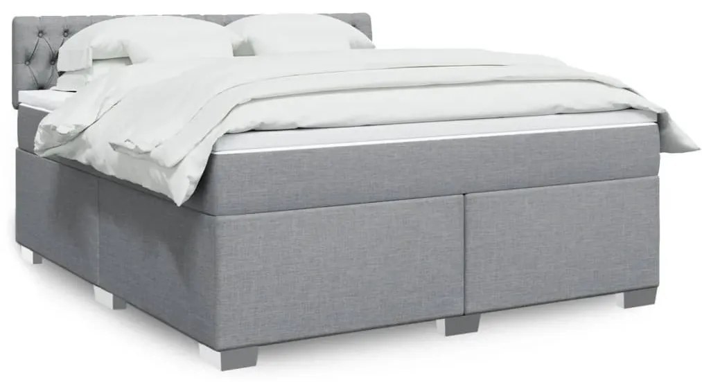 ΚΡΕΒΑΤΙ BOXSPRING ΜΕ ΣΤΡΩΜΑ ΑΝΟΙΧΤΟ ΓΚΡΙ 180X200 ΕΚ. ΥΦΑΣΜΑΤΙΝΟ 3285974