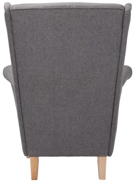Πολυθρόνα - μπερζέρα Malei ύφασμα σε γκρι απόχρωση-ξύλινα πόδια 85x93x100εκ 85x93x100 εκ.