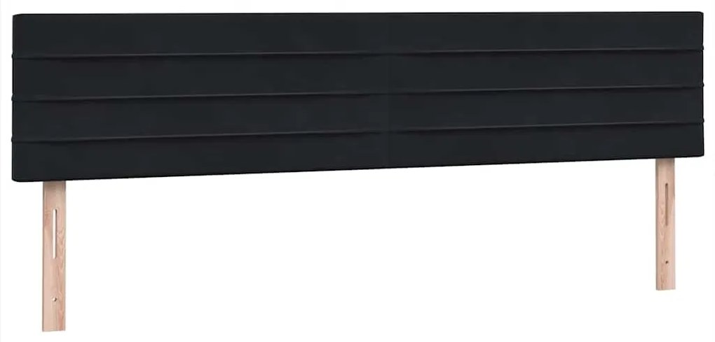 vidaXL Κρεβάτι Boxspring με Στρώμα Μαύρο 180x210 εκ. Βελούδινο