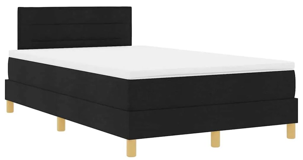 vidaXL Κρεβάτι box spring με στρώμα Μαύρο 120 x 200 cm ύφασμα
