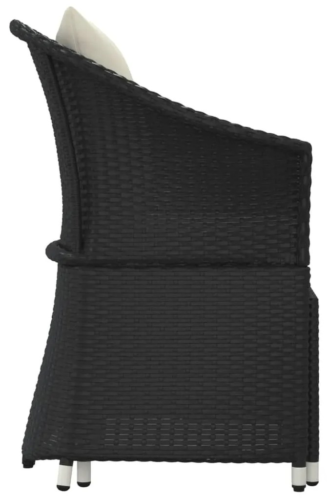 vidaXL Σαλόνι Κήπου Σετ 2 Τεμαχίων Μαύρο Συνθετικό Ρατάν με Μαξιλάρια