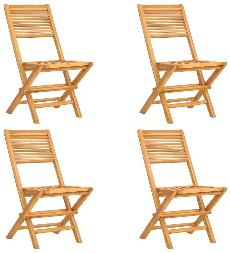 Καρέκλες Κήπου Πτυσσόμενες 4 τεμ. 47x62x90 εκ. Μασίφ Ξύλο Teak - Καφέ