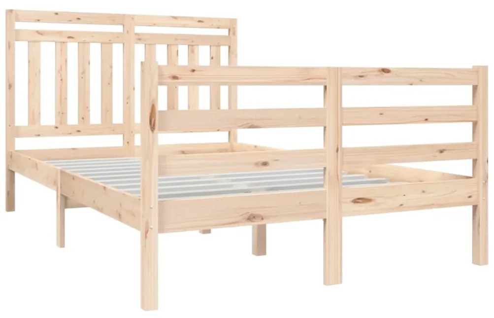 vidaXL Πλαίσιο Κρεβατιού 120 x 190 εκ. από Μασίφ Ξύλο Small Double