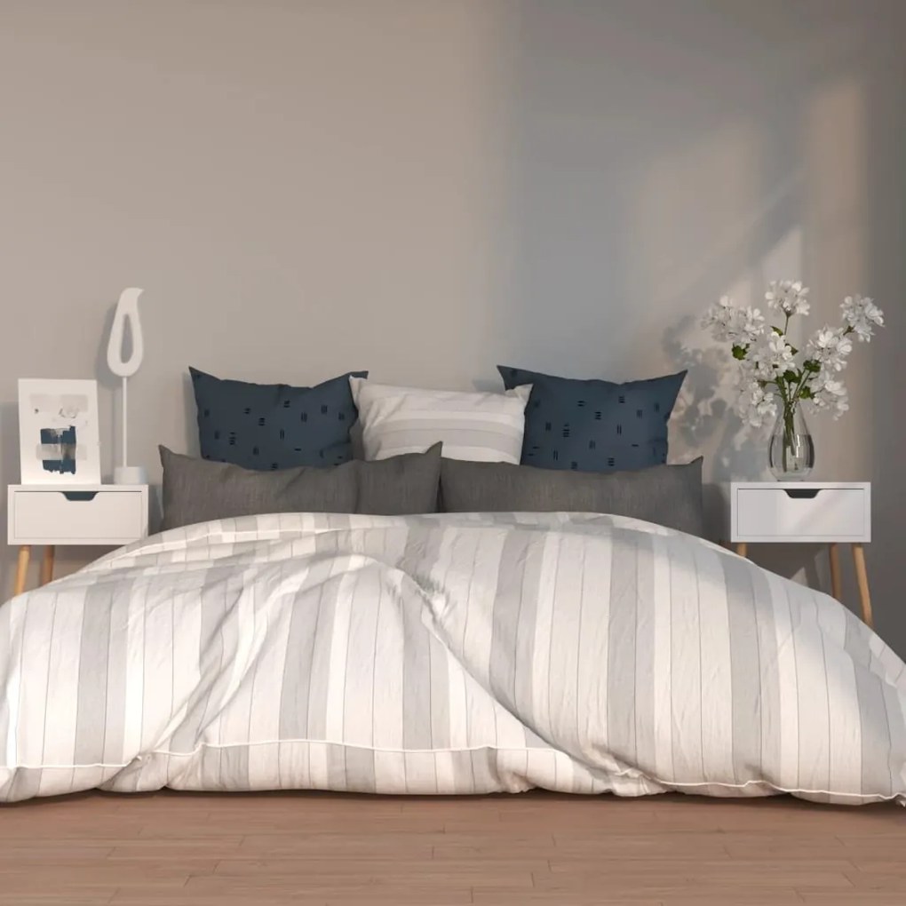 vidaXL Κομοδίνα 2 τεμ. Γυαλιστερό Λευκό 40x40x56 εκ. από Επεξ. Ξύλο