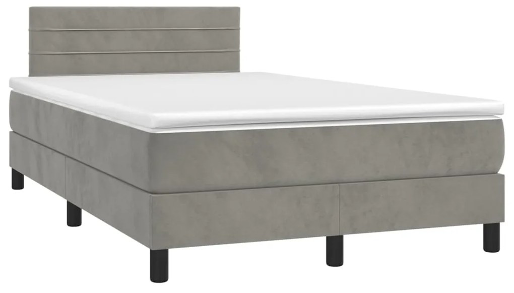 ΚΡΕΒΑΤΙ BOXSPRING ΜΕ ΣΤΡΩΜΑ ΑΝΟΙΧΤΟ ΓΚΡΙ 120X190 ΕΚ. ΒΕΛΟΥΔΙΝΟ 3269843