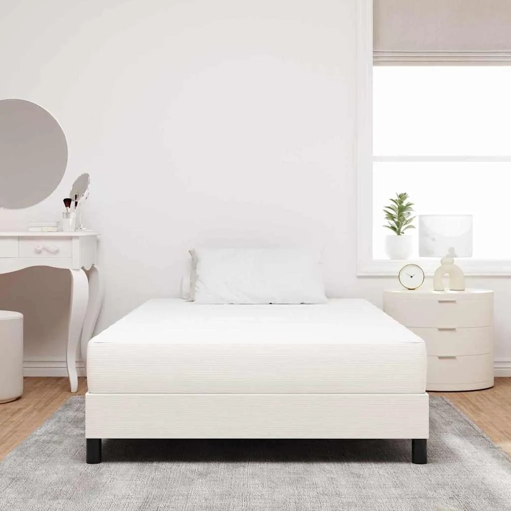 vidaXL Στρώμα Κρεβατιού με στρώμα Κρεμ 120 x 200 cm ύφασμα