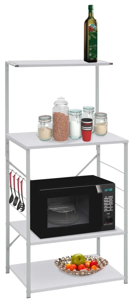 Ντουλάπι Φούρνου Μικροκυμάτων Λευκό 60x39,6x123 εκ. Επεξ. Ξύλο