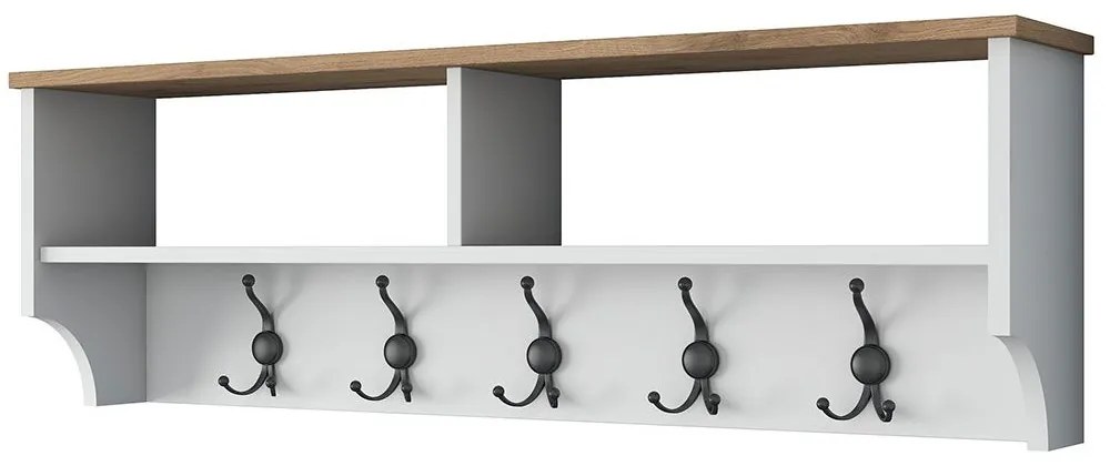Κρεμάστρα Τοίχου Με Ράφι 543WRN1602 120x22,2x37,2cm White-Anthracite