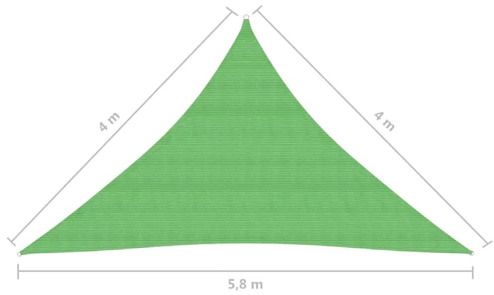 vidaXL Πανί Σκίασης Ανοιχτό Πράσινο 4 x 4 x 5,8 μ. από HDPE 160 γρ./μ²