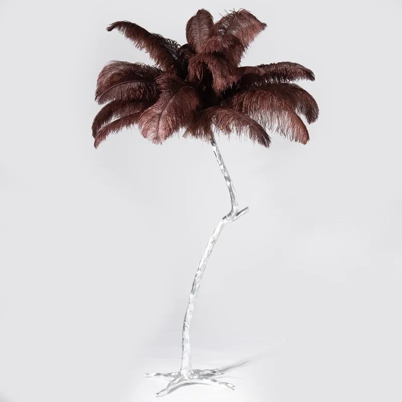 Supergreens Φωτιστικό Επιδαπέδιο ''Ostrich'' Καφέ/Ασημί 170 εκ.