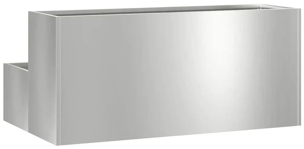vidaXL Γλάστρα Κήπου Ασημί 100 x 60 x 45 εκ Γαλβανισμένος χάλυβας