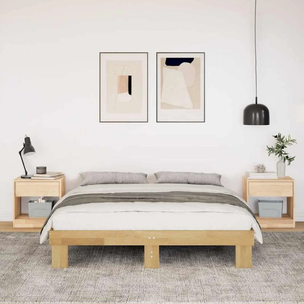 Πλαίσιο κρεβατιού χωρίς στρώμα 150x200 cm μασίφ ξύλο δρυς 851952