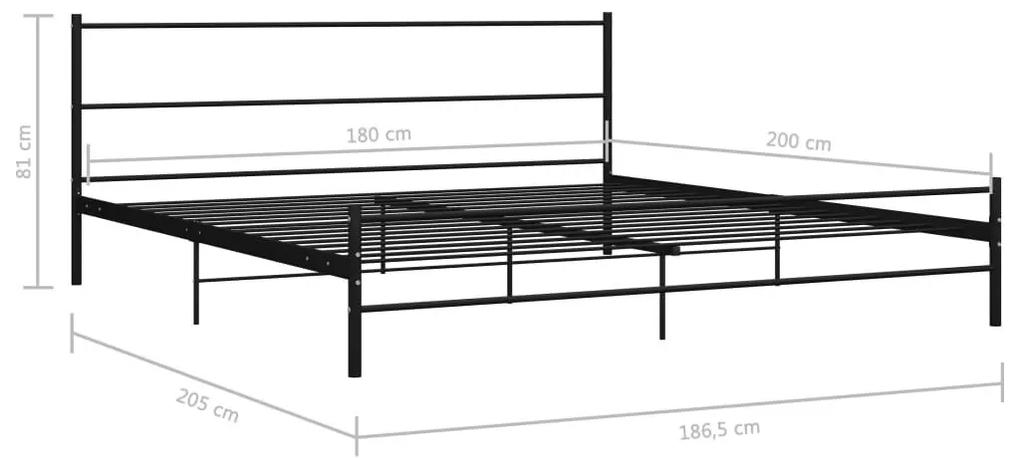 Πλαίσιο Κρεβατιού Μαύρο 180 x 200 εκ. Μεταλλικό - Μαύρο