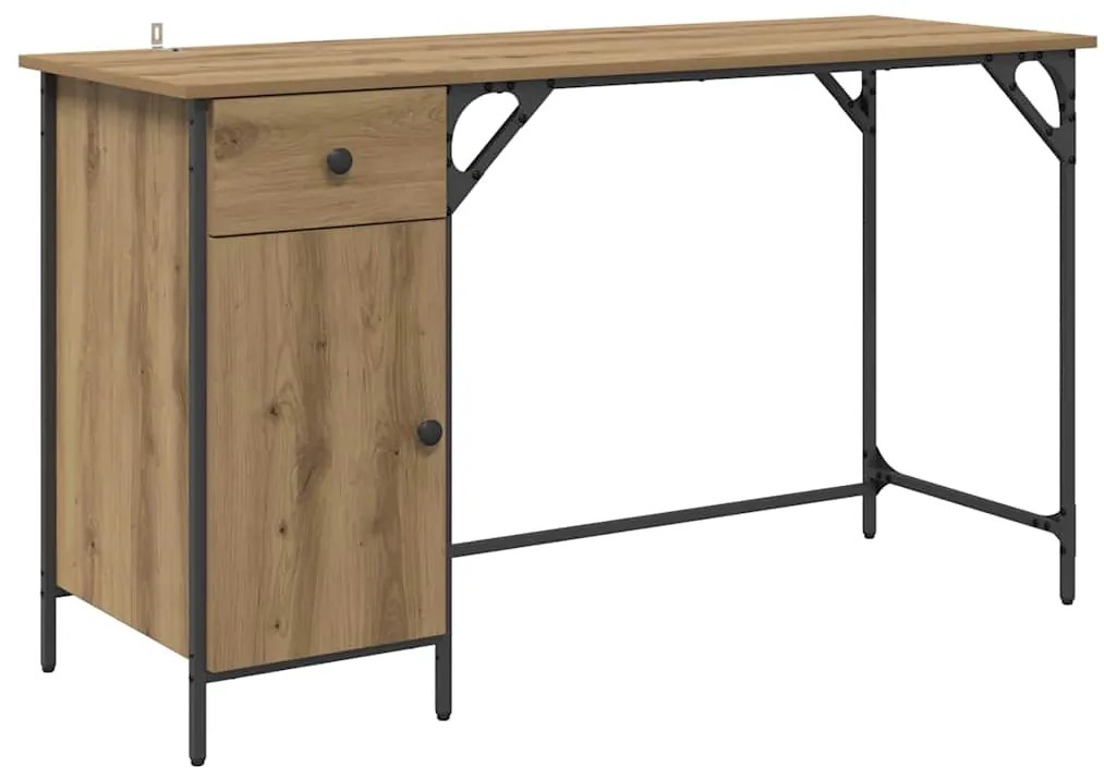 vidaXL Γραφείο Υπολογιστή με συρτάρι Artisan Oak 131 x 48 x 75 εκ.