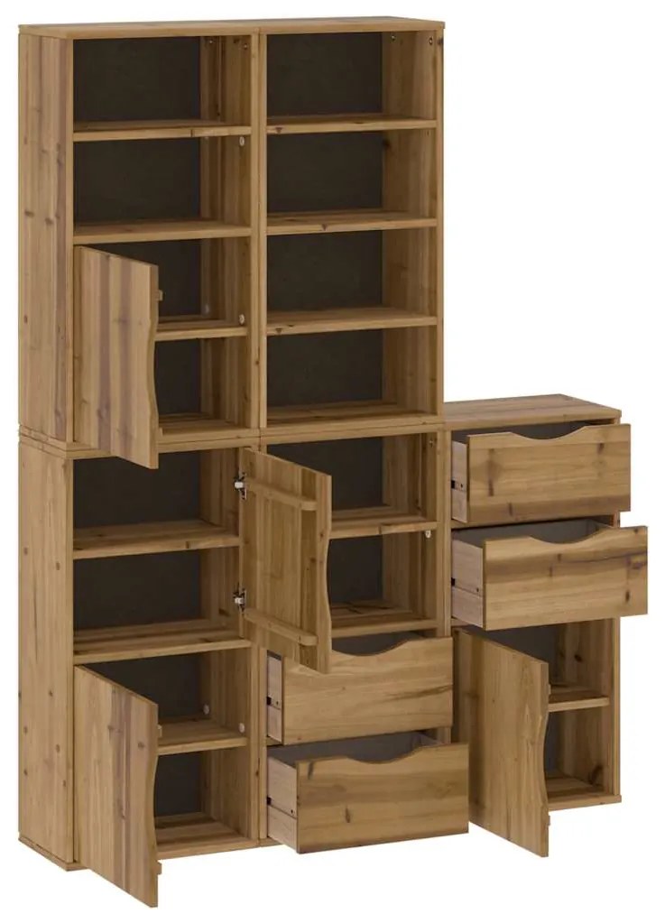 vidaXL Πλαϊνά ντουλάπια 5 τεμ. ODDA 40x24x79 εκ. από Μασίφ Ξύλο Πεύκου