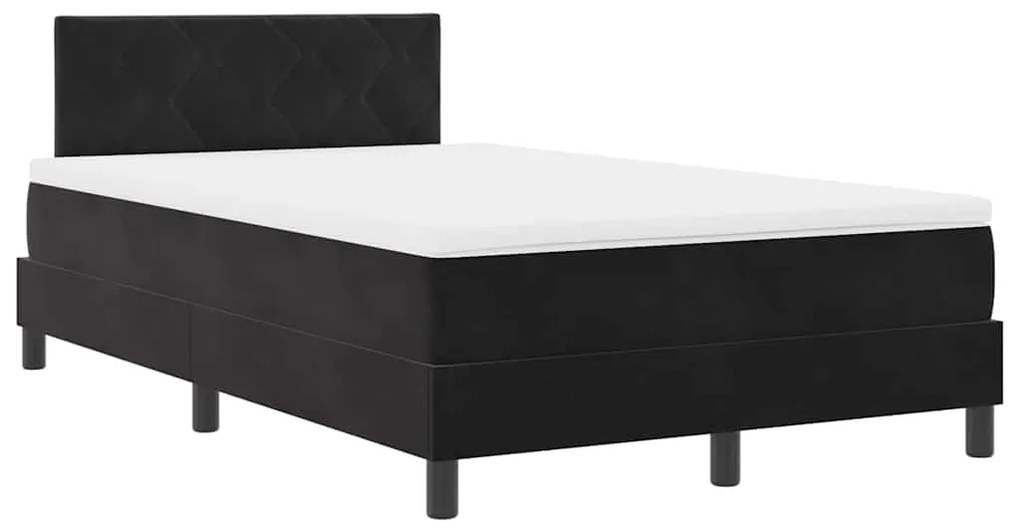 vidaXL Κρεβάτι με ελατήρια με στρώμα Μαύρο 120 x 190 cm Βελούδο