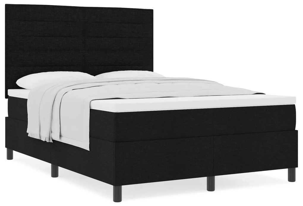 vidaXL Κρεβάτι με Βαλίτσα Μαύρο 160x200 εκ. Υφασμάτινο