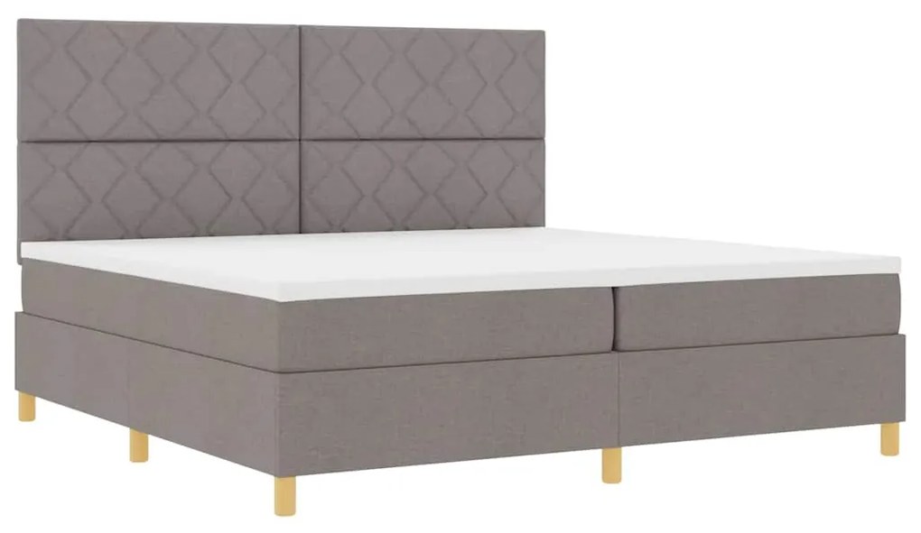 vidaXL Κρεβάτι με ελατήρια με στρώμα Taupe 200 x 200 cm ύφασμα