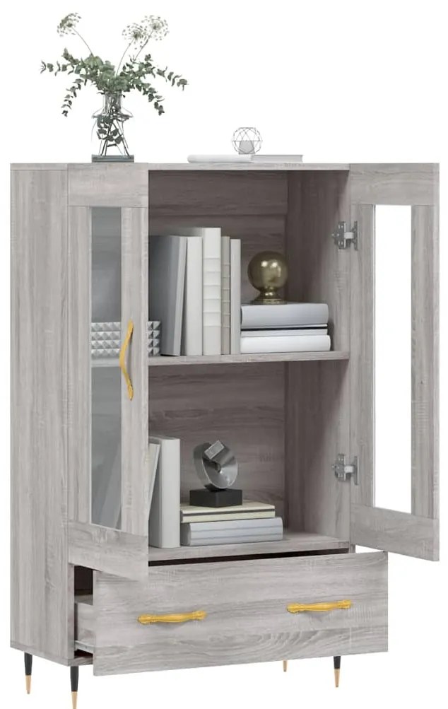 vidaXL Ντουλάπα Γκρι Sonoma 69,5 x 31 x 115 εκ. από Επεξεργασμένο Ξύλο