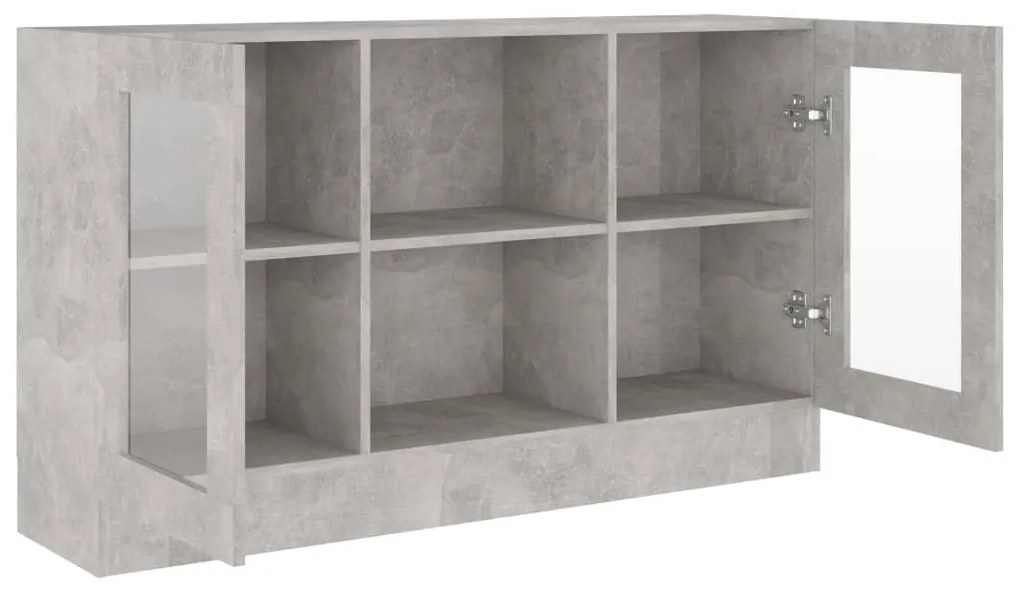 vidaXL Βιτρίνα Γκρι Σκυροδέματος 120 x 30,5 x 70 εκ. από Επεξ. Ξύλο