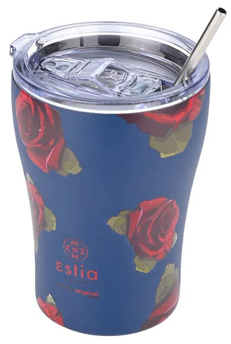 Θερμός με Καλαμάκι  Coffee Mug Save The Aegean Electric Roses 350ml