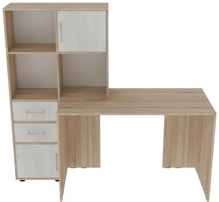 Γραφείο με βιβλιοθήκη Scarlet sonoma - λευκό 161x60x150 εκ. 161x60x150 εκ.