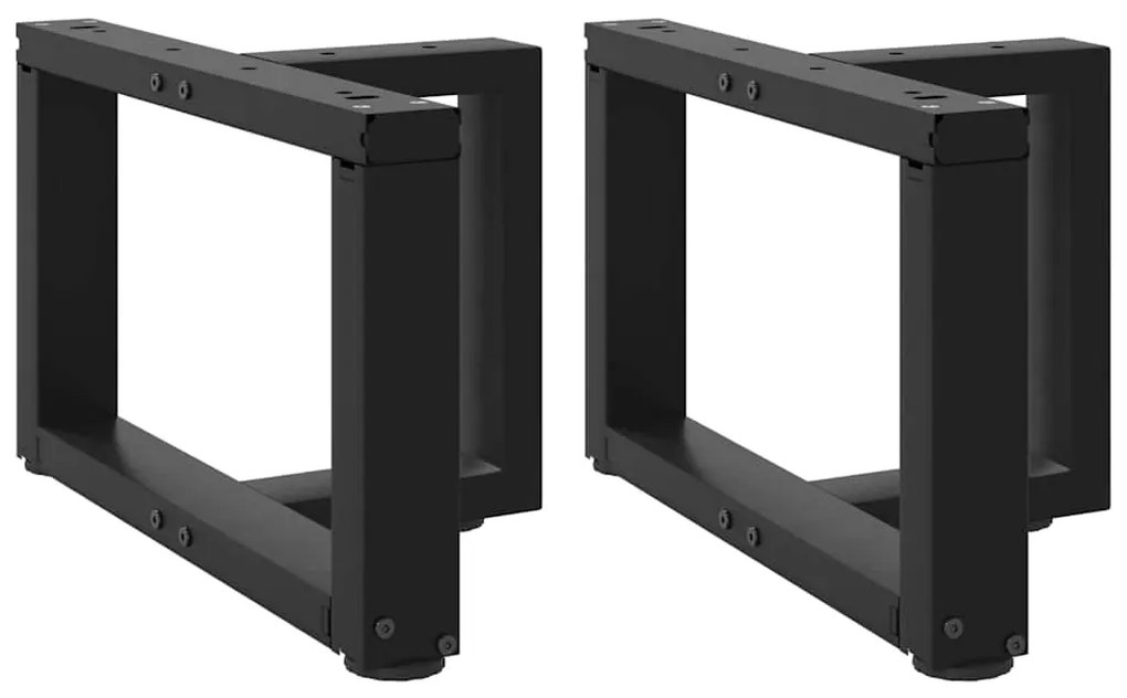 Πόδια Τραπεζιού Σαλονιού σε Σχήμα Τ, 2 τεμ. Μαύρο, Ατσάλι 50x25x(30-31) εκ.