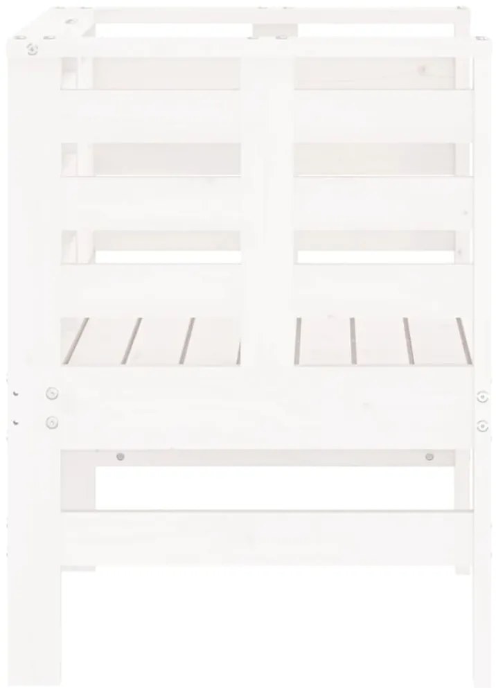 vidaXL Καρέκλες Κήπου 2 τεμ. Λευκές 61,5x53x71 εκ. Μασίφ Ξύλο Πεύκου