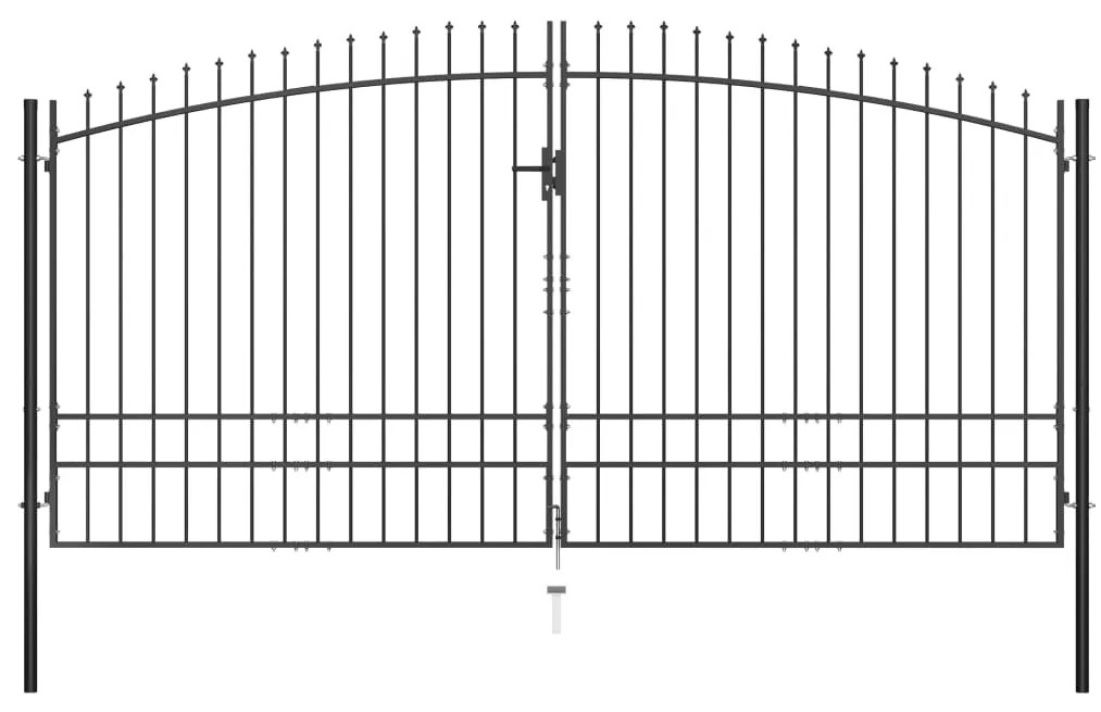 vidaXL Πόρτα Περίφραξης Διπλή με Λόγχες 400 x 248 εκ.