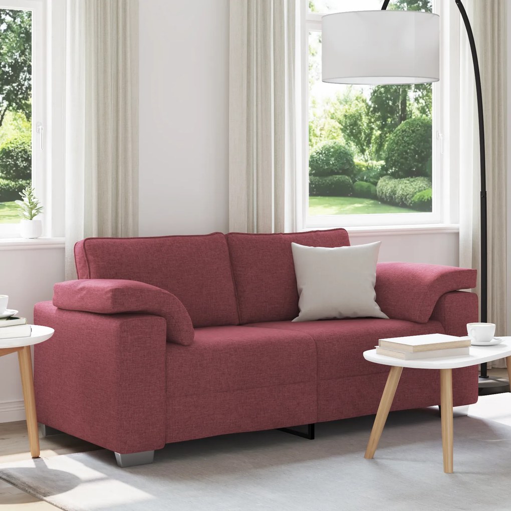 vidaXL Καναπές Loveseat Κόκκινος 140εκ Ύφασμα