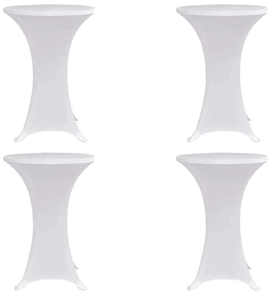 vidaXL Καλύμματα Τραπεζιού Ελαστικά 4 τεμ. Λευκά Ø 60 εκ.