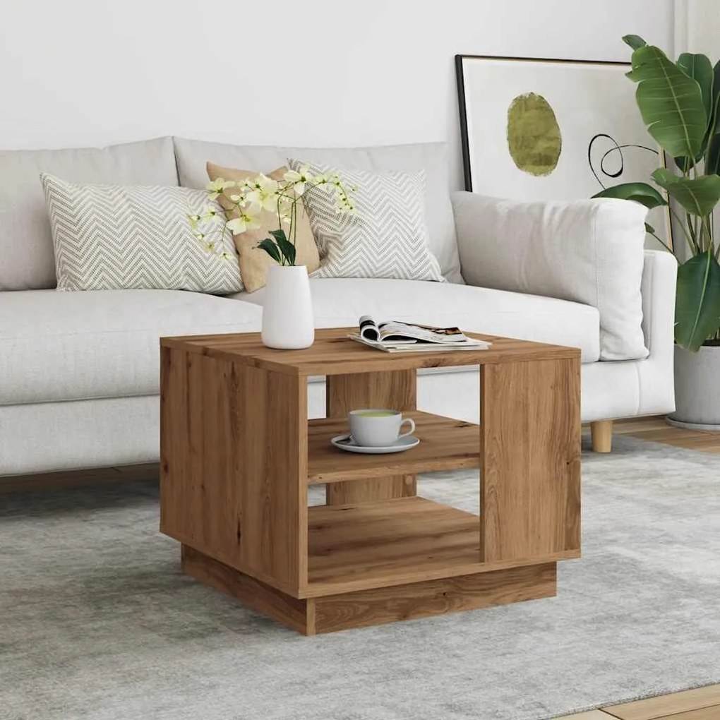 Τραπεζάκι σαλονιού Artisan Oak 55x55x42 cm Κατασκευασμένο ξύλο - Καφέ
