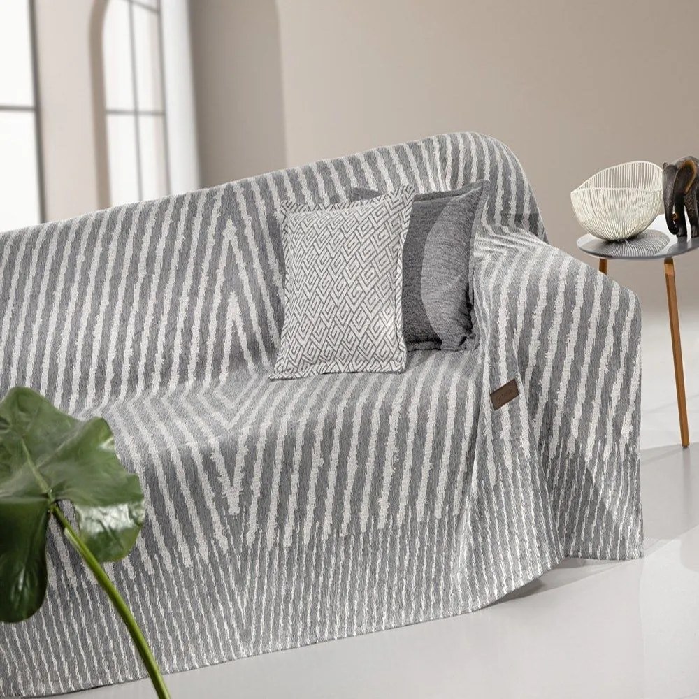 Ριχτάρι Norton Grey Guy Laroche Three-Seater 180x300cm Βαμβάκι-Ακρυλικό