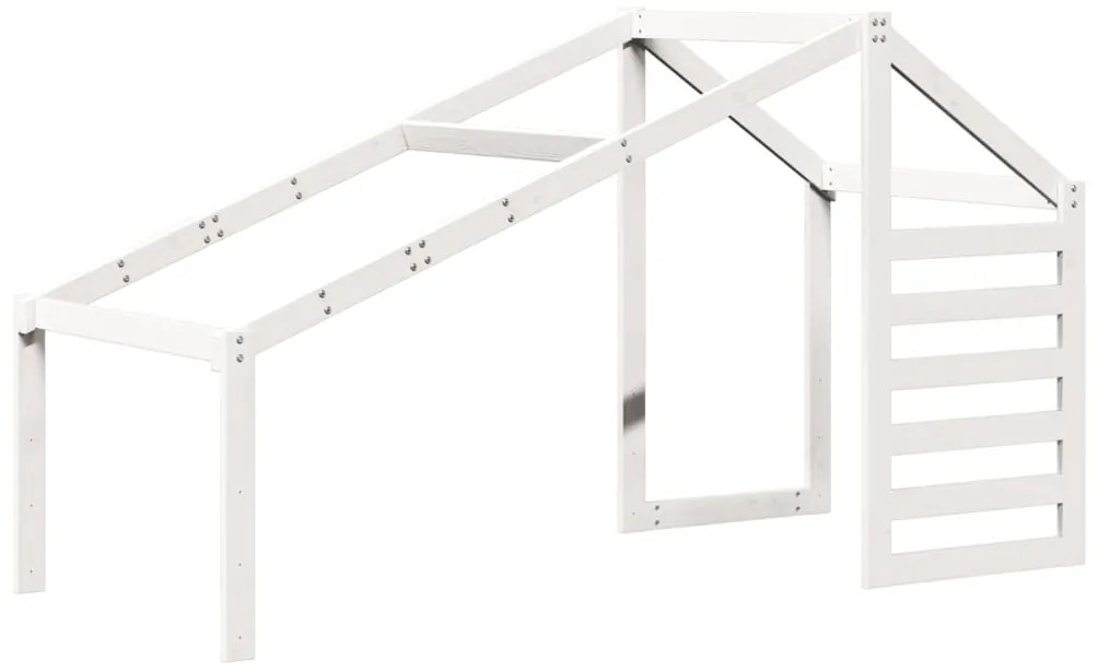 vidaXL Οροφή Κρεβατιού Παιδική Λευκό 188x82x113 εκ. Μασίφ Ξύλο Πεύκου