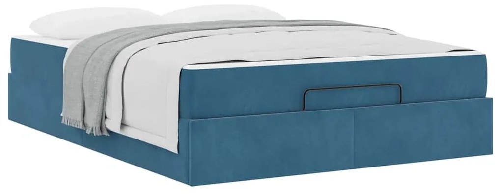 vidaXL Σκελετός Κρεβατιού Άλλο Μπλε 160 x 200 cm Βελούδο