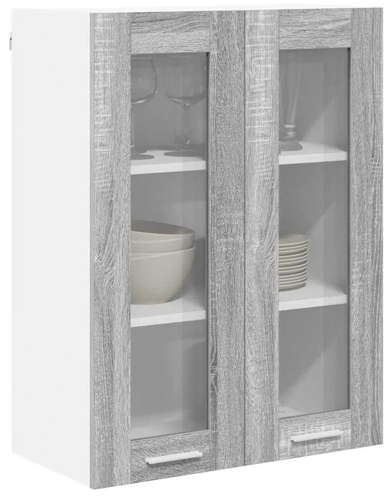 vidaXL Κρεμαστό ντουλάπι με αποθήκευση Γκρίζο Σονομα 60 x 31 x 80 εκ.
