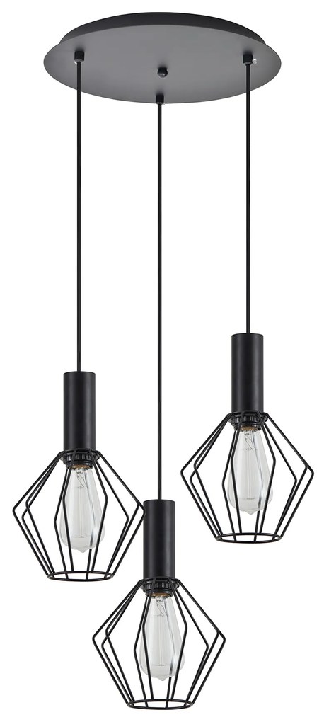 SE21-BL-4-3BL-GR1 ADEPT TUBE Black Pendant Black Metal Grid+ HOMELIGHTING 77-8530