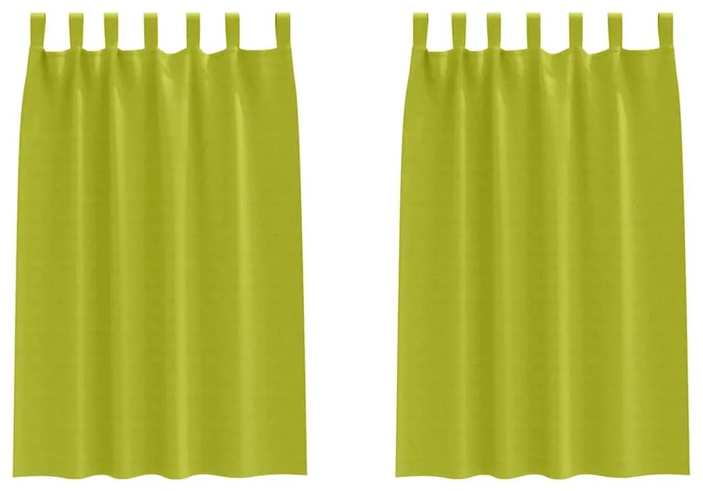 vidaXL Κουρτίνες με κουρτίνες 2 pcs Λαχανί Πολυεστέρας