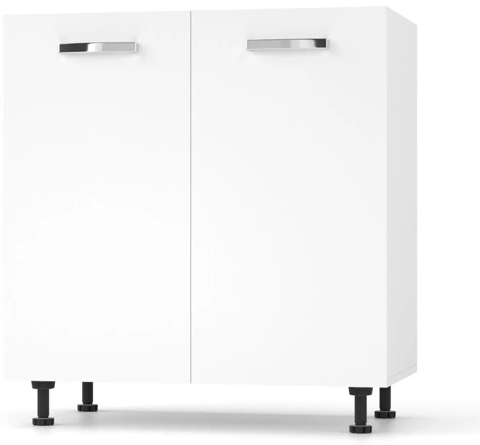 CHARLOTΤE Κάτω Ντουλάπι 80x46.5x82εκ με μεταλλικά χερούλια Λευκό