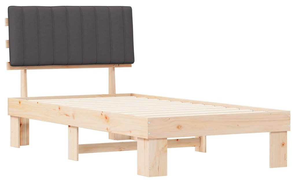 vidaXL Σκελετός Κρεβατιού με Επενδεδυμένο Κεφαλάρι Σκούρο Γκρι