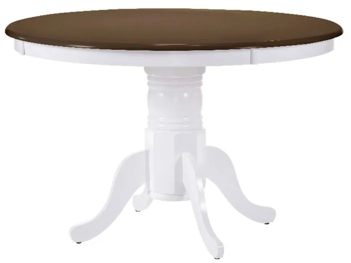 NIRVANA Τραπέζι Ροτόντα Τραπεζαρίας-Κουζίνας, Επεκτεινόμενο, Άσπρο - Καρυδί  Φ106 ( 30)x75cm [-Άσπρο-, -Καρυδί-] [-Ξύλο-] Ε7680,5