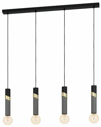Eglo Cedral Μοντέρνο Κρεμαστό Φωτιστικό Πολύφωτο Ράγα για 4 Λαμπτήρες E27 σε Μαύρο Χρώμα 39936