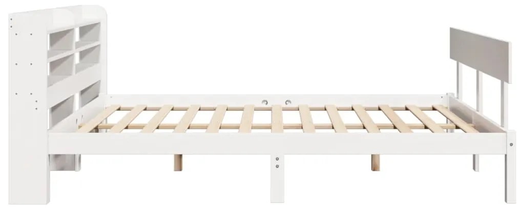 vidaXL Σκελετός Κρεβ. Χωρίς Στρώμα Λευκό 135x190 εκ Μασίφ Πεύκο
