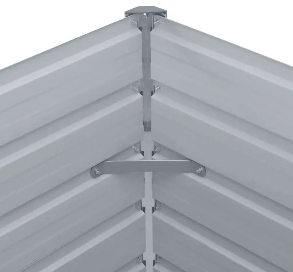 vidaXL Ζαρντινιέρα Ψηλή Γκρι 320 x 40 x 77 εκ. Γαλβανισμένος Χάλυβας