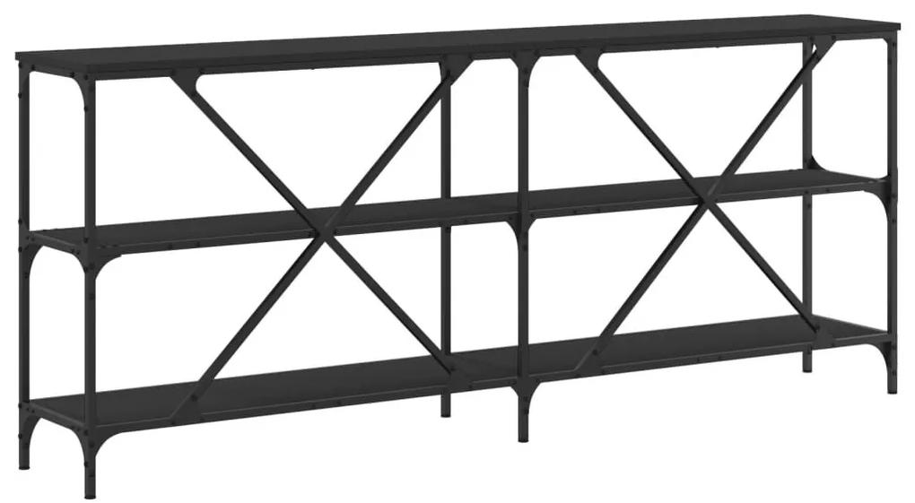 Τραπέζι Κονσόλα Μαύρο 180 x 30 x 75 εκ. Επεξεργ. Ξύλο/Σίδηρος - Μαύρο