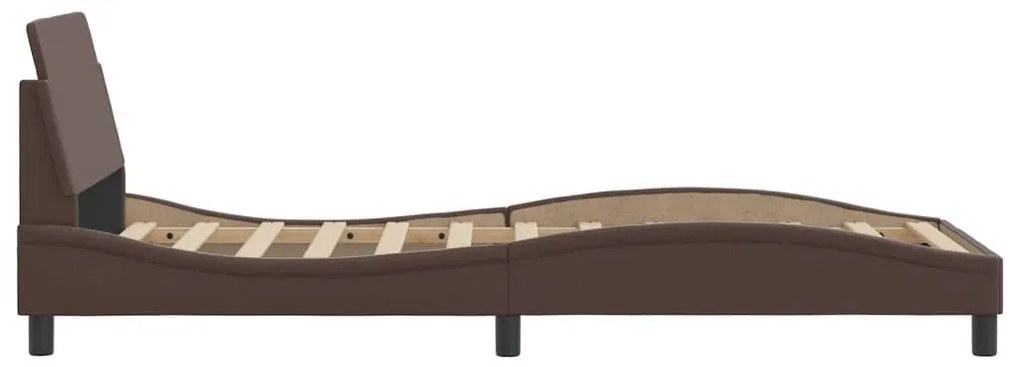 Πλαίσιο Κρεβατιού με Κεφαλάρι Καφέ 80x200 εκ. Συνθετικό Δέρμα - Καφέ