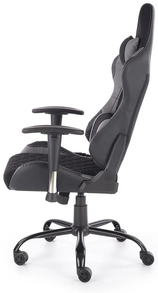 ΚΑΡΕΚΛΑ ΓΡΑΦΕΙΟΥ / GAMER CAIN ΜΑΥΡΟ / ΓΚΡΙ 69x62x127-134cm