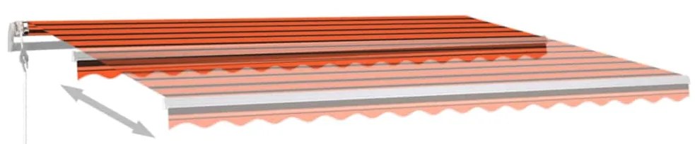 vidaXL Τέντα Αυτόματη με LED&Αισθητ. Ανέμου Πορτοκαλί/Καφέ 450x350 εκ.