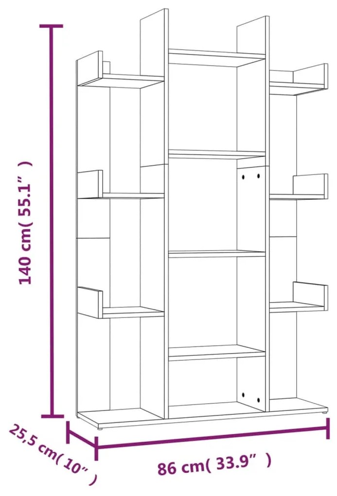 ΒΙΒΛΙΟΘΗΚΗ ΚΑΦΕ ΔΡΥΣ 86X25,5X140 ΕΚ. ΑΠΟ ΕΠΕΞΕΡΓΑΣΜΕΝΟ ΞΥΛΟ 816004